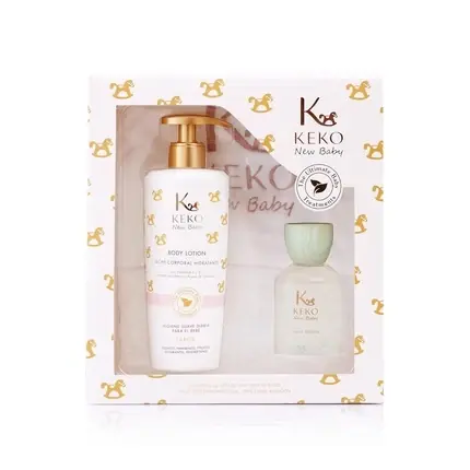 Preferatul clienților Set Îngrijire Corp Keko New Baby, 500ml+100ml, Alb