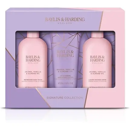 Set cadou baie, Baylis & Harding, Jojoba Vanilie Migdale, roz-violet Ofertă limitată