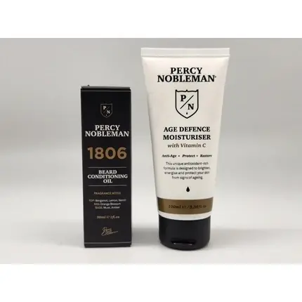 Ulei Barbă Percy Nobleman 1806, Cremă Hidratantă, 100ml, alb-negru Noutate