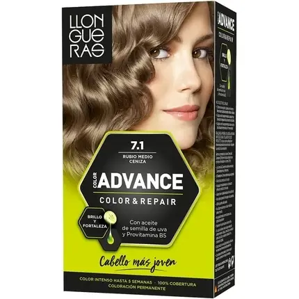 Calitate înaltă Vopsea de păr Llongueras Color Advance, blond cenușiu