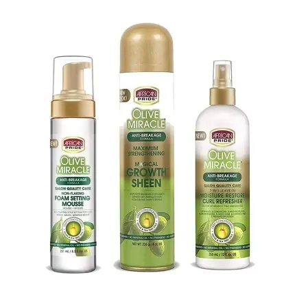 Chilipir Mousse African Pride Olive Miracle, anti-cădere, verde