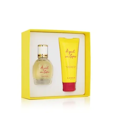 Set Parfum Lanvin A Girl in Capri, EDT 50ml + Loțiune, galben Cumpără acum