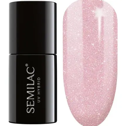 Lac gel UV, Semilac, Extend Base 805, roz gliter, 7ml Plată sigură