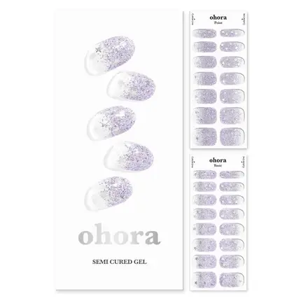 Ofertă de sezon Kit benzi gel unghii Ohora Semi Cured N Shooting Star, alb mov