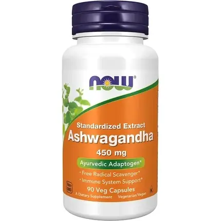 Retur gratuit Supliment, Now Foods, Ashwagandha 450mg, 90 capsule vegetale