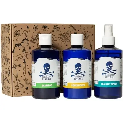 Set Îngrijire Bărbați, The Bluebeards Revenge, șampon, balsam, spray sare de mare, albastru Nu rata