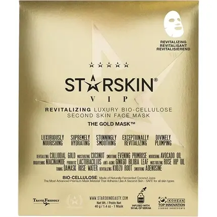 Masca Bio-Celluloză Starskin VIP, auriu Retur ușor