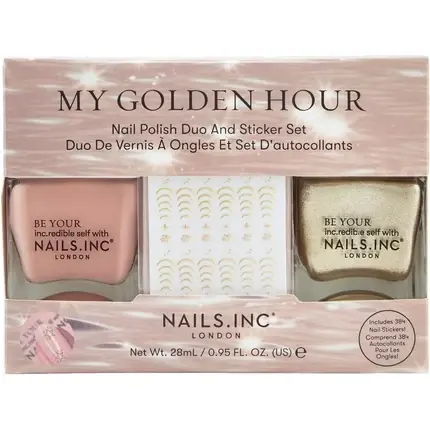 Cumpărături sigure Set oje, Nails Inc, My Golden Hour, roz auriu
