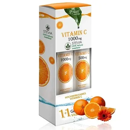 Tablete efervescente, Power Of Nature, Vitamin C 1000mg, portocaliu Mai ieftin