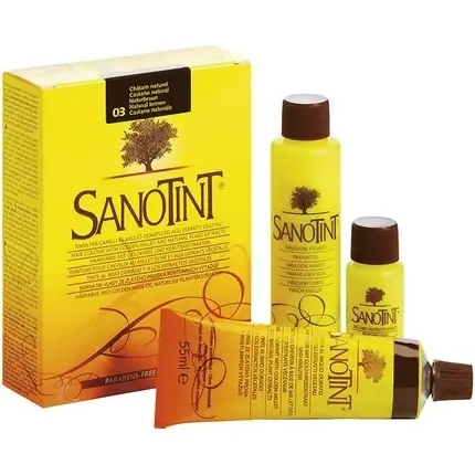 Premium Vopsea păr, Sanotint, castaniu natural, 125ml
