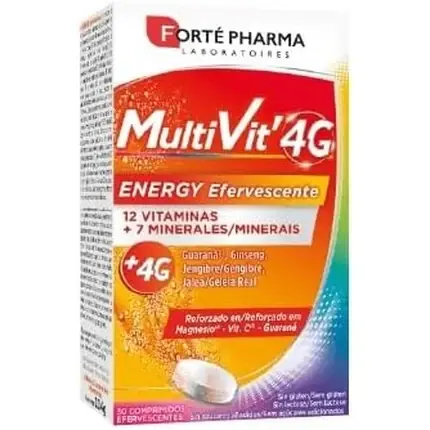 Plată securizată Tablete efervescente, Forté Pharma, MultiVit 4G, portocaliu