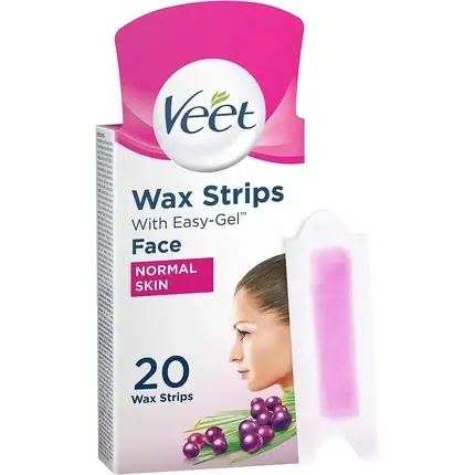 Benzi depilatoare față, Veet, normal, 20 bucăți, parfum fructe Preț redus