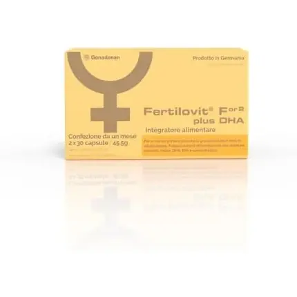 Supliment Prenatal, Fertilovit, For2 Plus DHA, 60 capsule, galben Lichidare de stoc