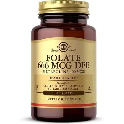Ofertă limitată Supliment alimentar, Solgar, Folate 400µg, vegan, 100 tablete