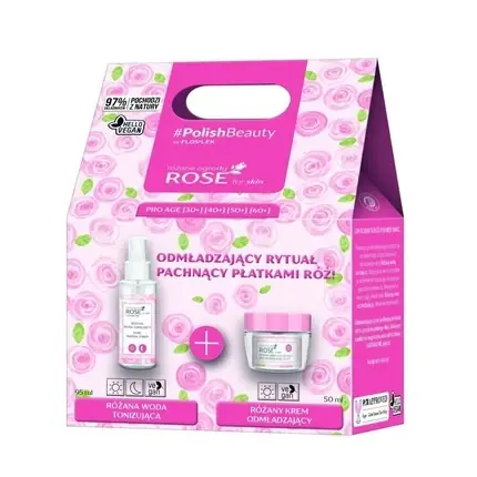 Set Îngrijire Față, Floslek, Rose, Apă Tonica și Cremă Zi Retur gratuit