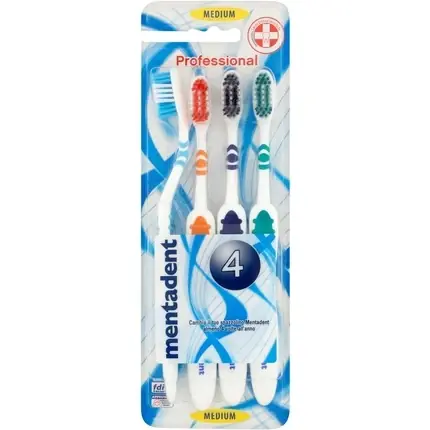 Periuță de dinți, Mentadent, Professional, set 4 bucăți Popular