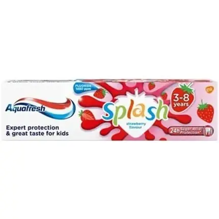 Preț promoțional Pastă de dinți, Aquafresh, Kids Splash, căpșuni, 50 ml