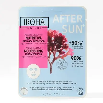 Mască Față, Iroha Nature, Aftersun, hidratantă cu alge Bestseller