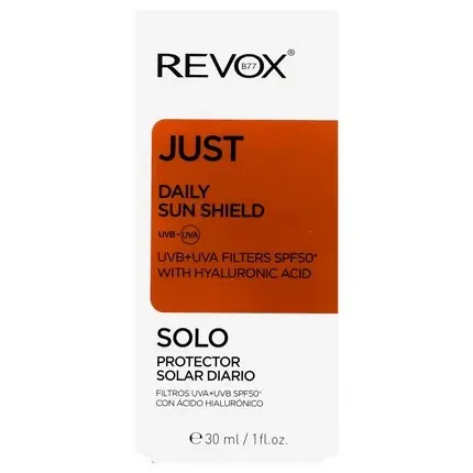 Protecție solară față Revox JUST, 30ml, acid hialuronic Lichidare de stoc