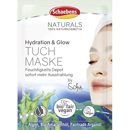 Masca textilă, Schaebens, Hydration & Glow, alge Preț redus