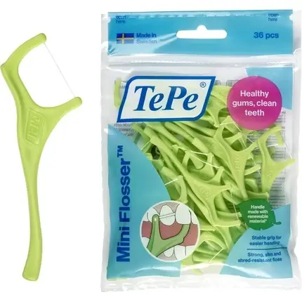 Ofertă exclusivă Flosser dentar, TePe, Mini, verde, 36 buc