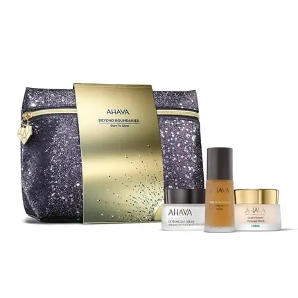 Cel mai bun preț Set îngrijire facială, Ahava, Dare To Glow, mov-auriu