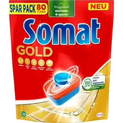 Lichidare de stoc Tablete Spălat Vase, Somat, Gold, 80 buc, albastru