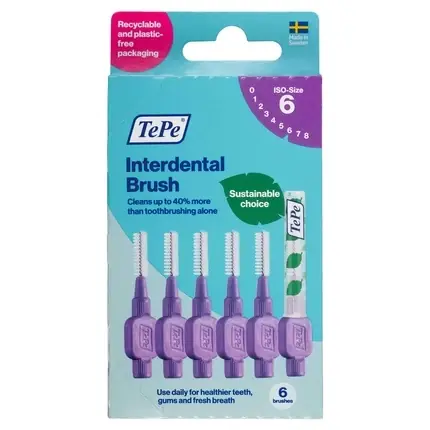 Disponibil imediat Periuță Interdentală TePe ISO Size 6, Culoare Violet, Set 6 buc