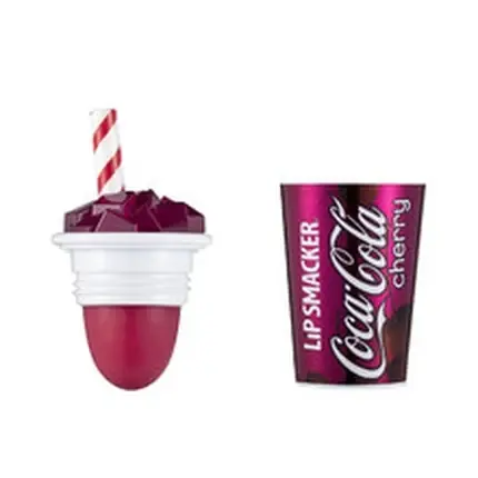 Balsam de buze Lip Smacker Classic Cup Pot Balm Coca-Cola Cherry, design sticlă cola, ambalaj roșu-violet, 74g Reducere