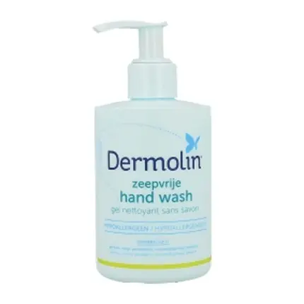 Cumpărături sigure Dermolin Hand Wash - Savonă lichidă pentru mâini, fără săpun, alb, 415g