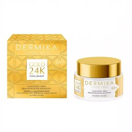 Cremă facială Dermika Luxury Gold 24K Total Benefit, 50ml Ofertă specială