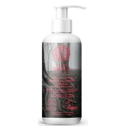 Crema de Mâini Natura Siberica, Sos Hand Cream Repair Recovery 250ml, ambalaj dozator alb cu etichetă neagră Reducere