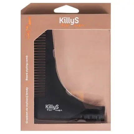 Preferatul clienților Pieptăn pentru barbă KillyS, model Beard Styling Comb, negru, din lemn