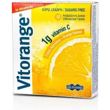 Tablete efervescente Uni-Pharma Vitorange 1g cu aromă de portocală Plată sigură