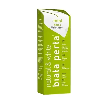 Lichidare de stoc Pastă de dinți Biaora Pera Natural & White Detox Fresh Breath Mint, 75ml