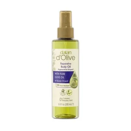 Noutate Dalan d‘Olive Regenerative Body Oil Spray, 200ml, cu ulei de măsline, sticlă transparentă