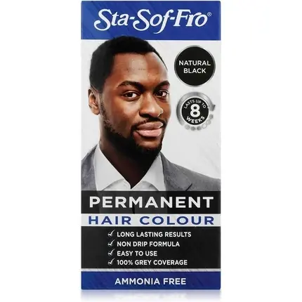 Doar azi Sta-Sof-Fro Permanent Black Hair Dye For Men - Cream Formula Natural Color