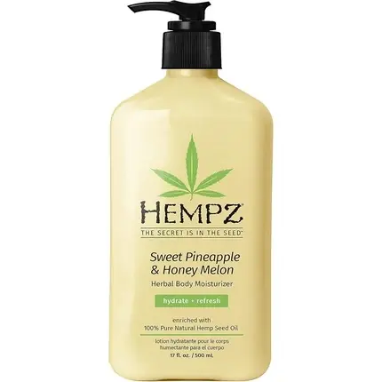 Plată securizată Hempz Sweet Pineapple & Honey Melon Body Lotion, 500ml, cremă pentru corp cu extract de semințe de cânepă și arome exotice