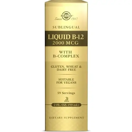 Ofertă exclusivă Supliment Alimentar Solgar, Liquid B-12 2000 mcg cu Complex B