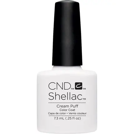 Vernis Gel CND Shellac, Cream Puff, Alb crem, 7.3ml Reduceri
