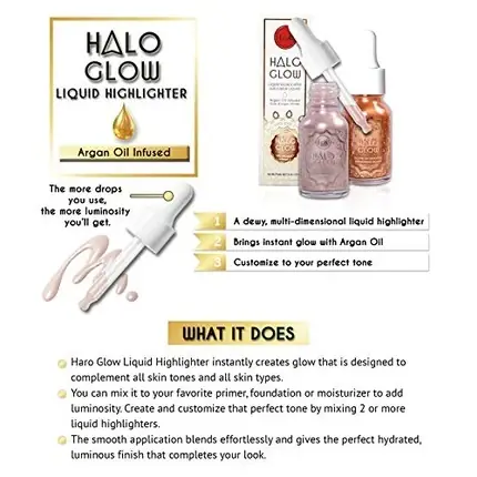 J.CAT BEAUTY Halo Glow Liquid Highlighter Moon Light, Highlighter lichid, 14ml Ofertă de sezon