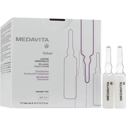 Loțiune pentru scalp Medavita Velour, 12 fiole x 6ml, pH 4.5 Cumpărături sigure