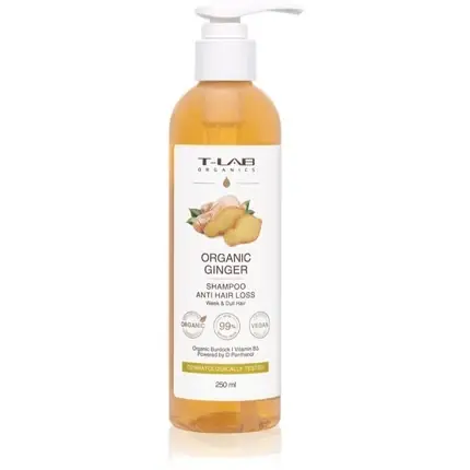 Mai ieftin Șampon Anti-Cădere Păr, T-Lab Organics, Ghimbir Organic, 250 ml, Ambalaj cu Pompă