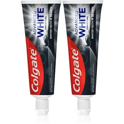 Cumpărături sigure Pastă de dinți Colgate Advanced White Charcoal, 150 ml (2x75 ml)