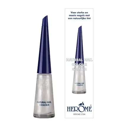 Lac de unghii Herome Natural Nail Colour Glitter - Culoare Argintie Super ofertă