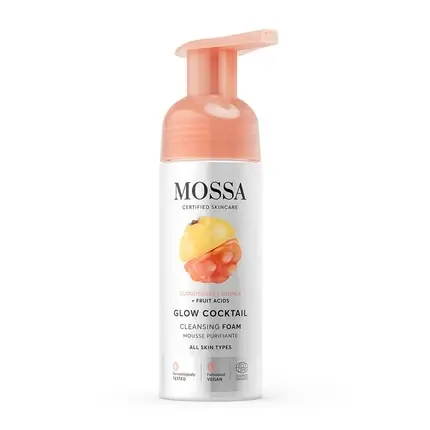 Disponibil imediat Mossa Glow Cocktail Cleansing Foam, 150ml - Spumă de Curățare pentru Toate Tipurile de Piele