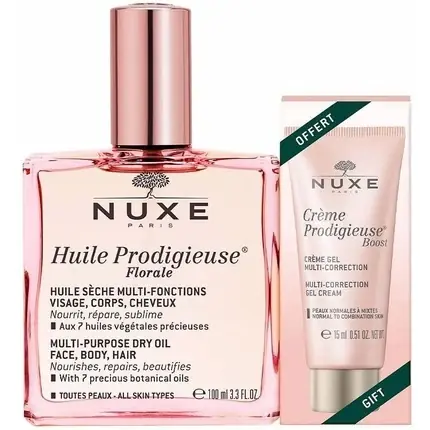 Set Nuxe Huile Prodigieuse Florale 100ml + Crème Prodigieuse Boost 15ml - Cadou Preferatul clienților