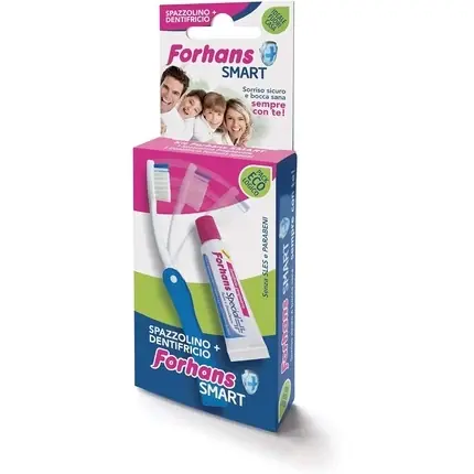 Set per curățarea dinților, Forhans Smart, cu pastă de dinți și periuță dentară, albastru și roz Ofertă specială