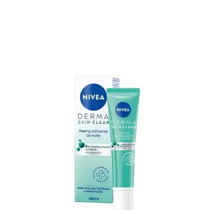 Lichidare de stoc Nivea Derma Skin Clear, Peel Exfoliant de Noapte, Acid Salicilic + Glicolic, 40ml
