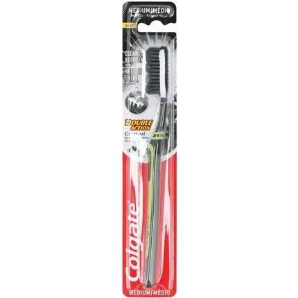 Periuță de dinți Colgate Charcoal Double Action Medium, roșu Disponibil imediat